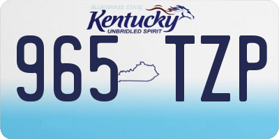 KY license plate 965TZP