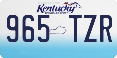 KY license plate 965TZR