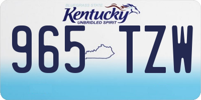 KY license plate 965TZW