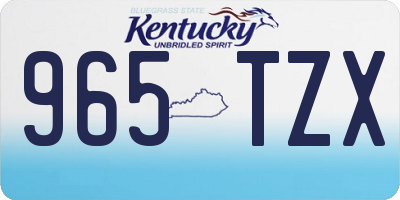 KY license plate 965TZX