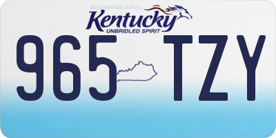 KY license plate 965TZY