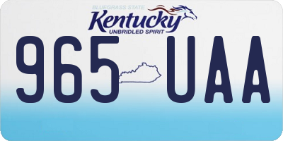 KY license plate 965UAA
