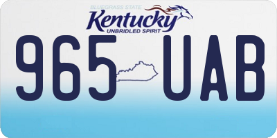 KY license plate 965UAB