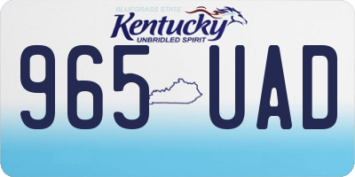 KY license plate 965UAD