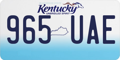 KY license plate 965UAE