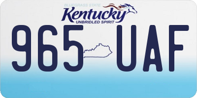 KY license plate 965UAF