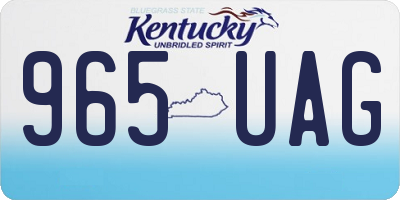 KY license plate 965UAG