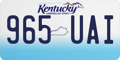 KY license plate 965UAI