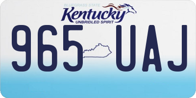 KY license plate 965UAJ