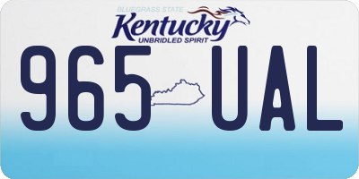 KY license plate 965UAL