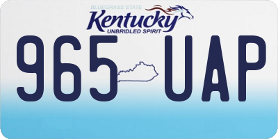 KY license plate 965UAP