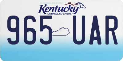 KY license plate 965UAR