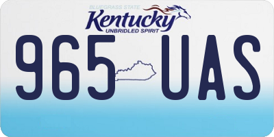 KY license plate 965UAS