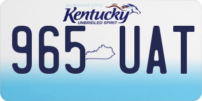 KY license plate 965UAT