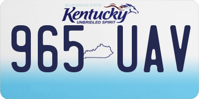 KY license plate 965UAV