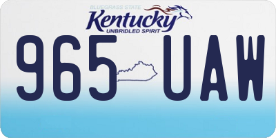 KY license plate 965UAW
