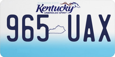 KY license plate 965UAX