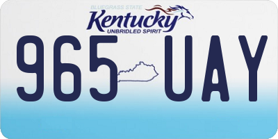 KY license plate 965UAY