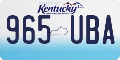 KY license plate 965UBA