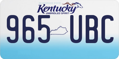 KY license plate 965UBC