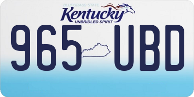 KY license plate 965UBD