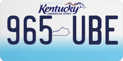 KY license plate 965UBE