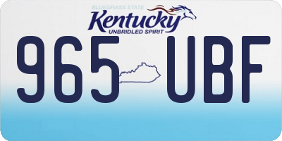 KY license plate 965UBF