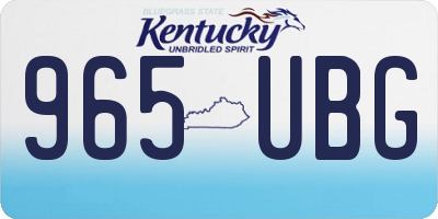 KY license plate 965UBG