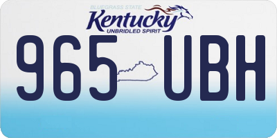 KY license plate 965UBH
