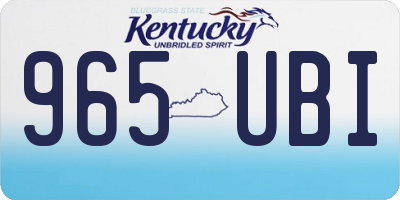 KY license plate 965UBI