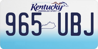 KY license plate 965UBJ