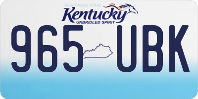 KY license plate 965UBK