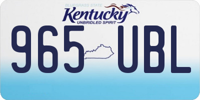 KY license plate 965UBL