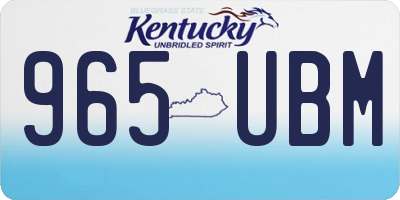 KY license plate 965UBM