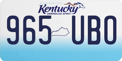KY license plate 965UBO