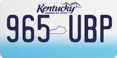 KY license plate 965UBP