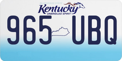 KY license plate 965UBQ