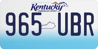KY license plate 965UBR