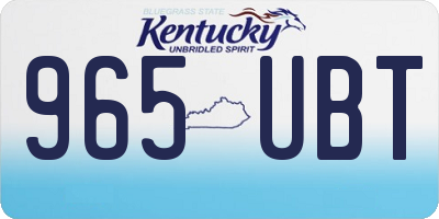 KY license plate 965UBT