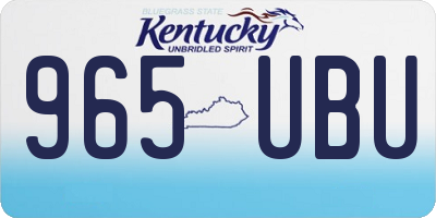 KY license plate 965UBU