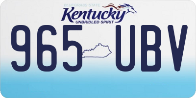 KY license plate 965UBV