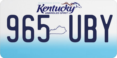 KY license plate 965UBY