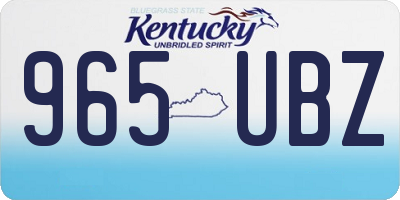 KY license plate 965UBZ