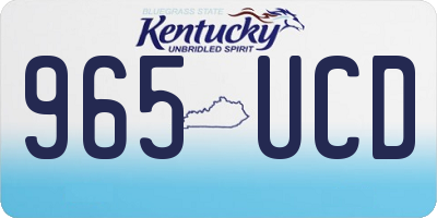 KY license plate 965UCD