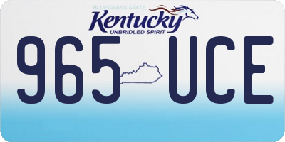 KY license plate 965UCE