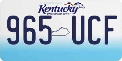 KY license plate 965UCF