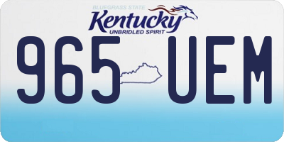 KY license plate 965UEM