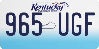 KY license plate 965UGF