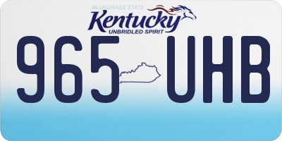 KY license plate 965UHB