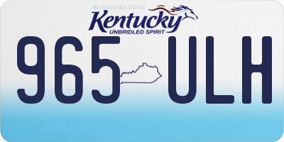 KY license plate 965ULH